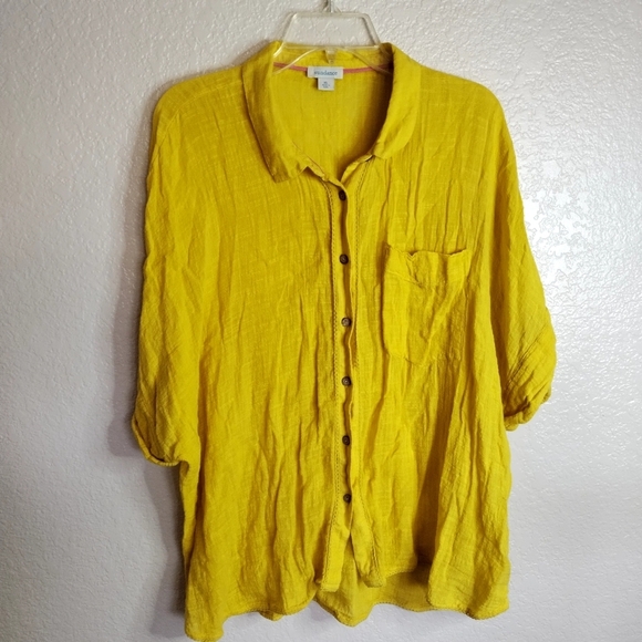 Sundance Yellow Relaxed Fit Button Down Shirt Sz Xl - Picture 1 of 8